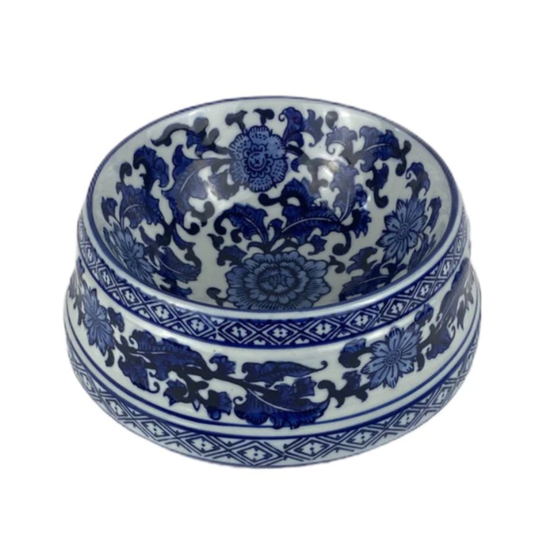 Blue and white ceramic dog clearance bowls