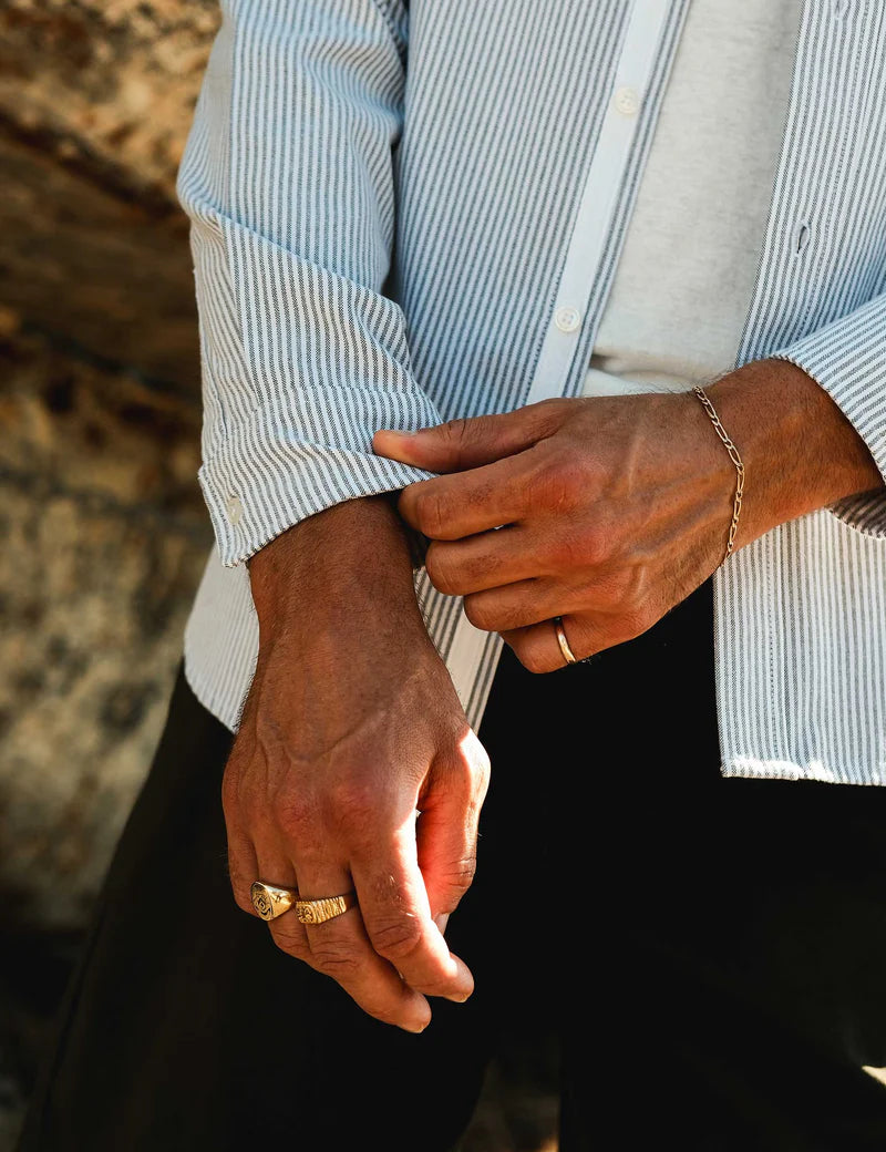 Simple | Oxford Long Sleeve Shirt | White Stripe-Suzie Anderson Home