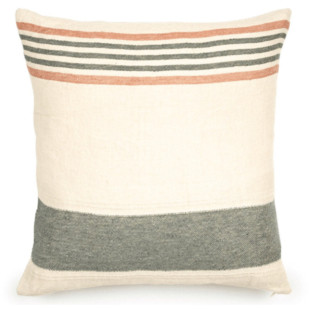 Belgian Linen Pillow Cushion Cover | Laguna Verde | 50x50cm | Libeco Linen