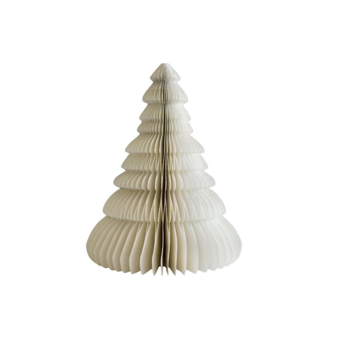 Off White w Silver Glitter Standing Tree | 15cm-Suzie Anderson Home