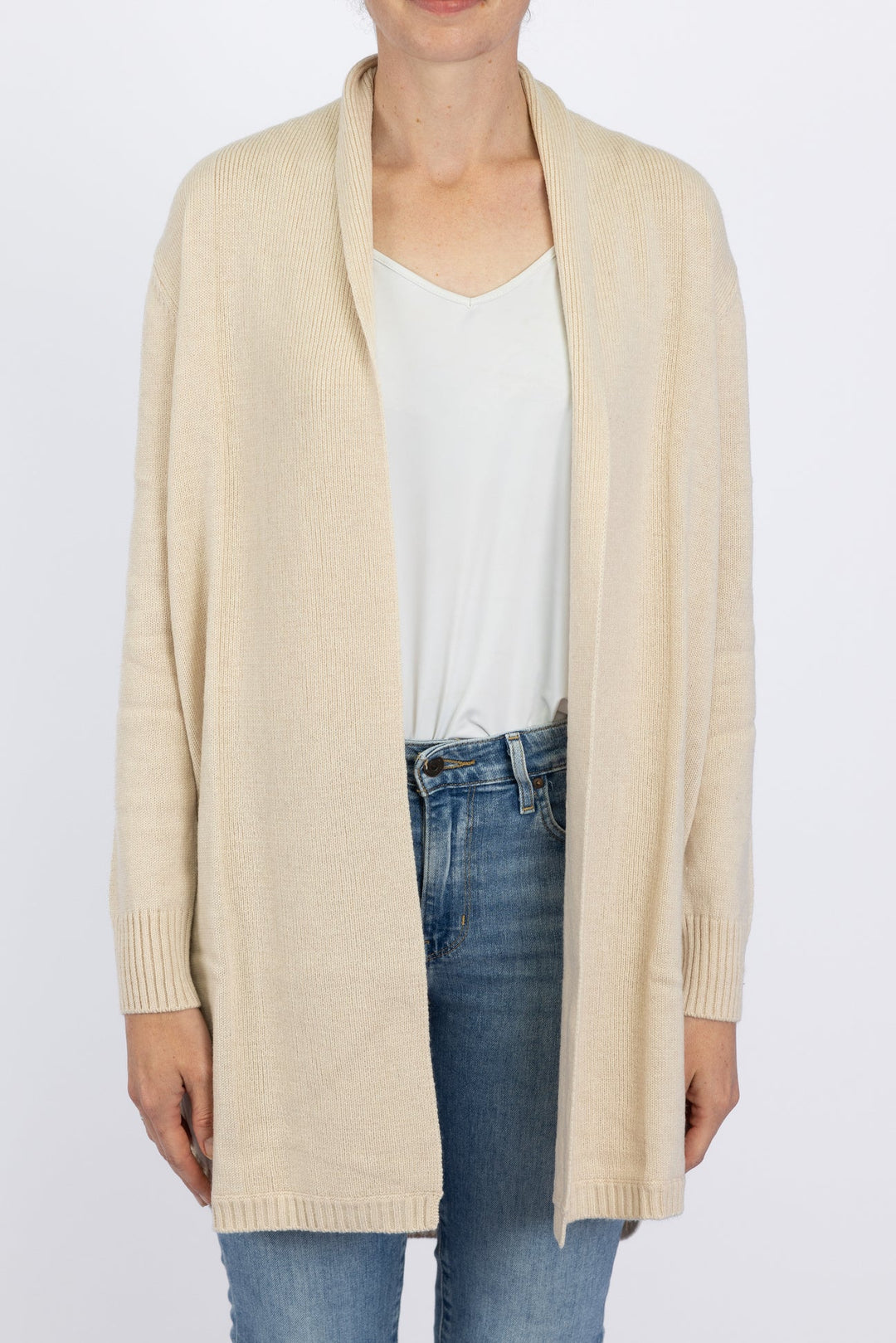 Bow | Long Cardigan | Merino Cashmere | Oatmeal