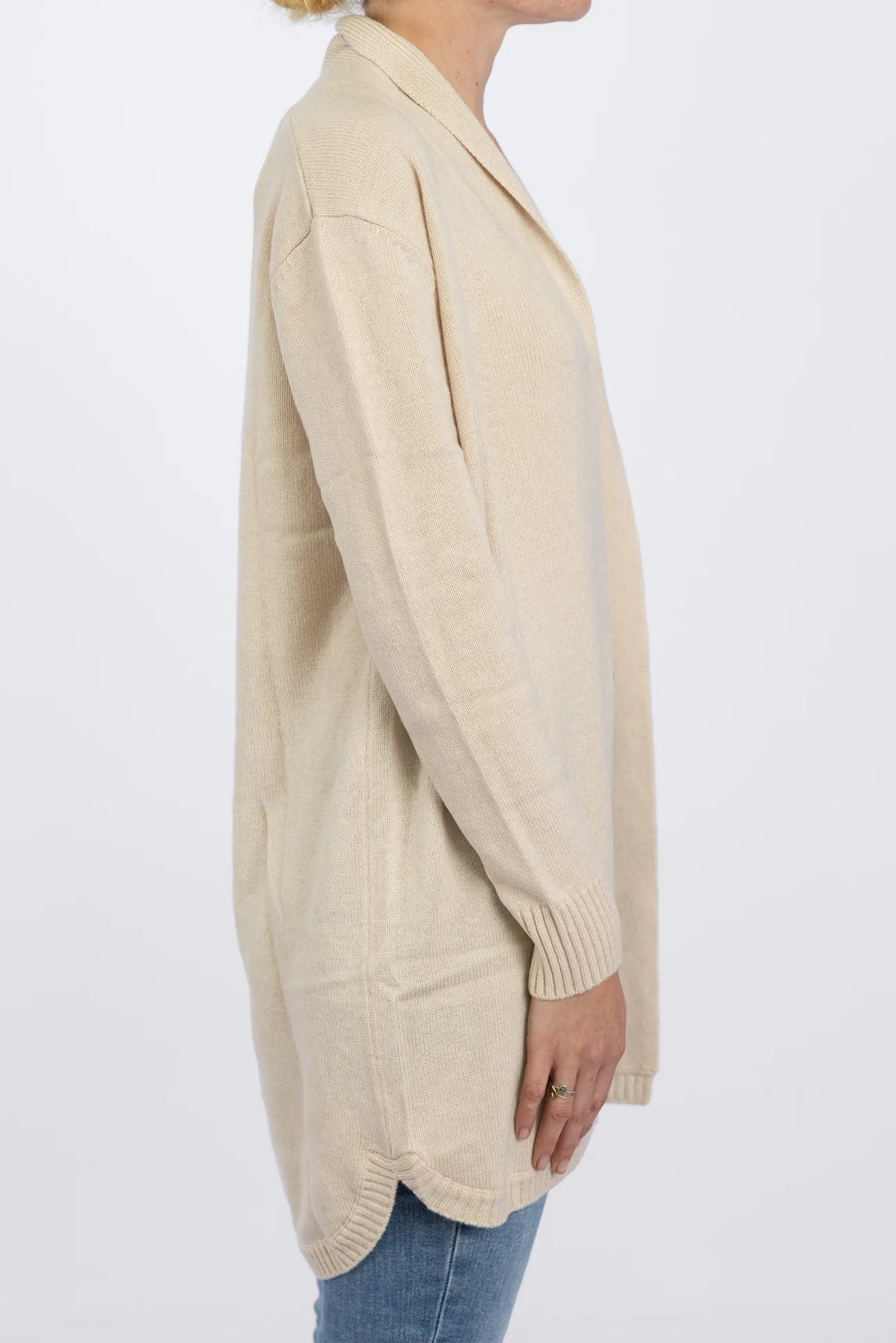 Bow | Long Cardigan | Merino Cashmere | Oatmeal