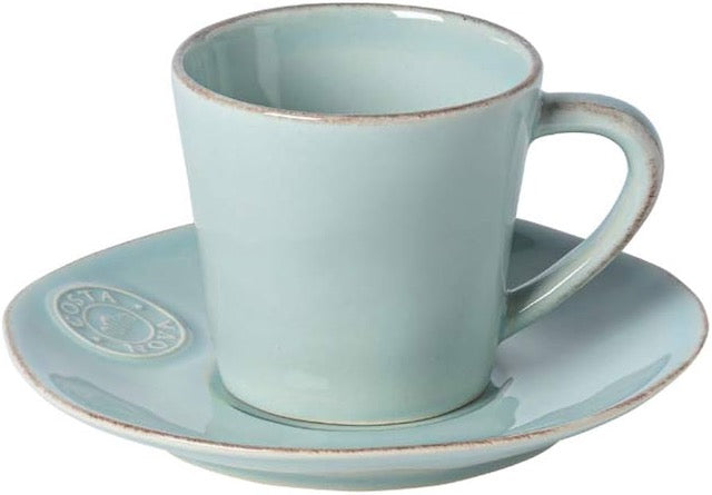 Tea cup & Saucer | Turquoise | Made in Portugal-Suzie Anderson Home