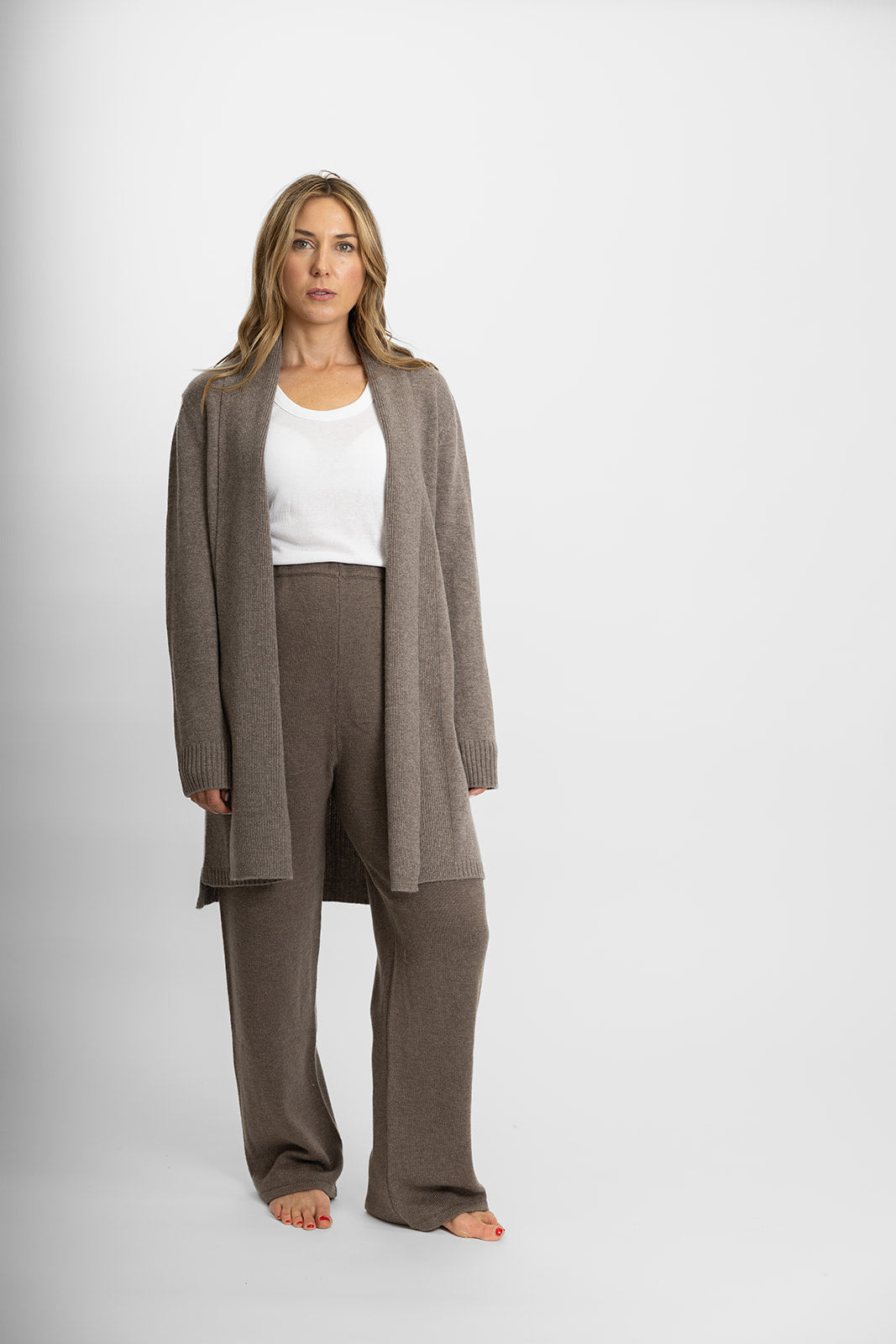 Bow | Long Cardigan | Merino Cashmere | Brown