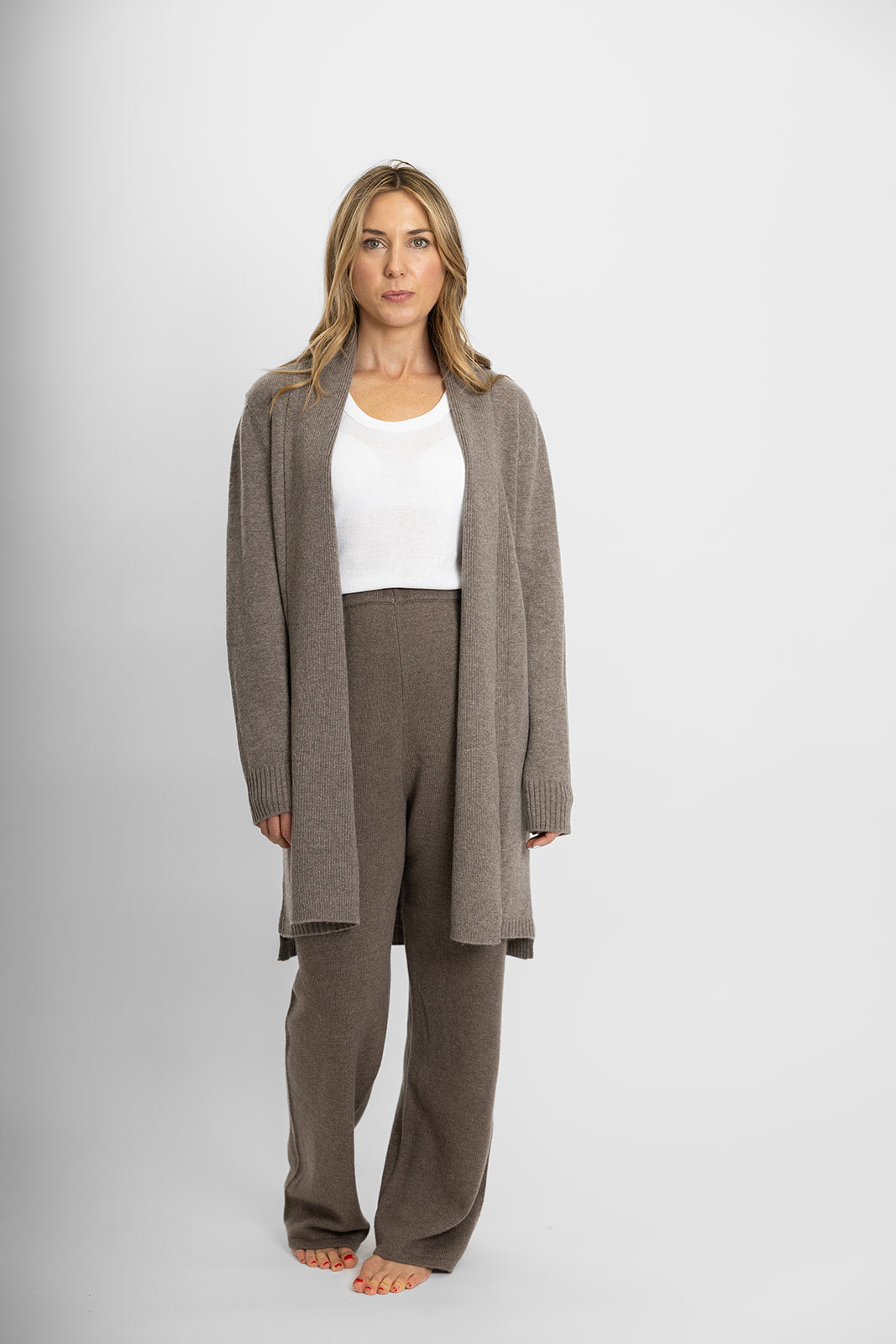 Bow | Long Cardigan | Merino Cashmere | Brown