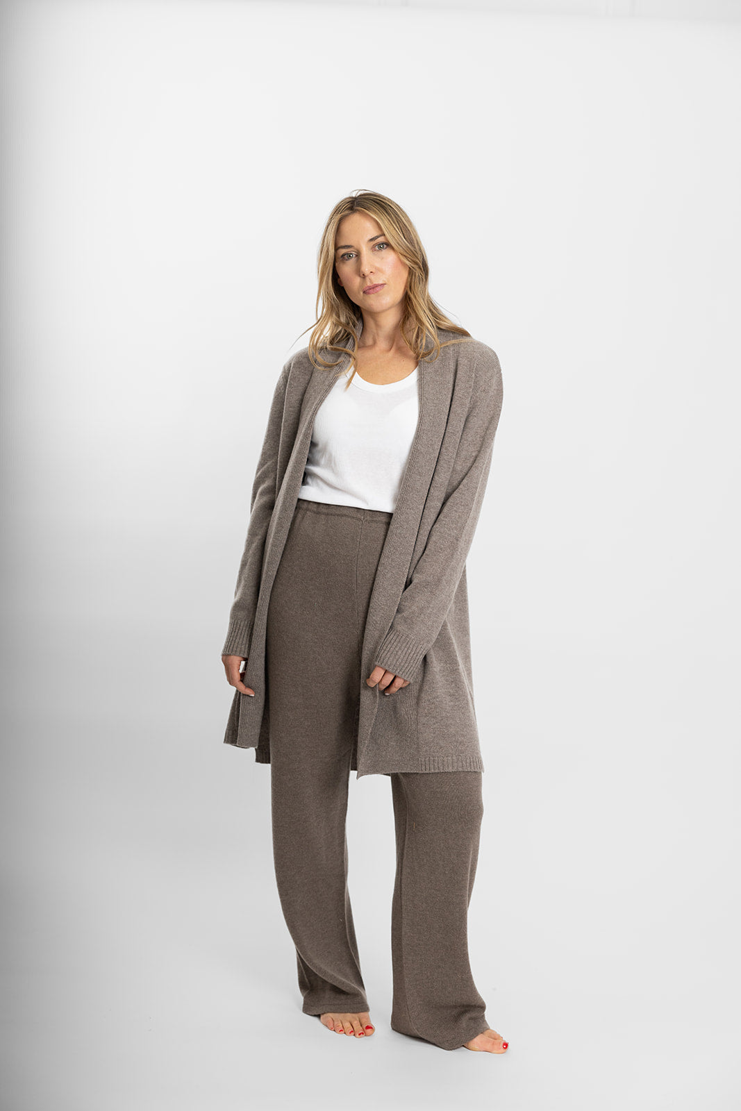 Bow | Long Cardigan | Merino Cashmere | Brown