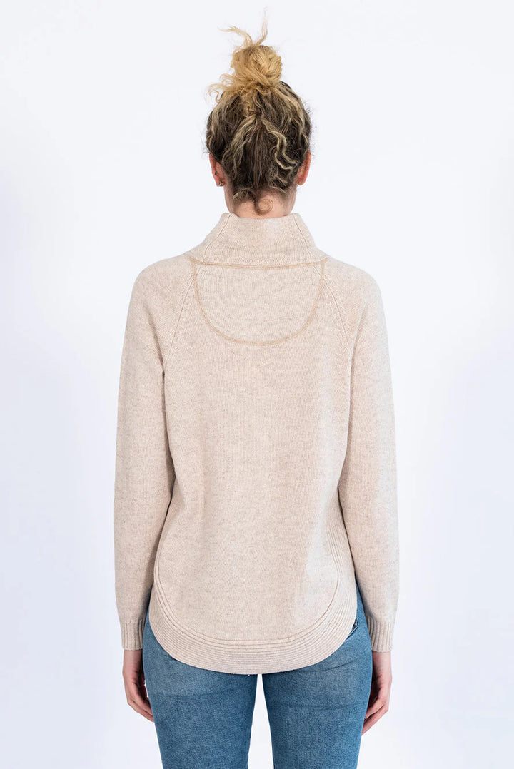 Bow | Funnel Neck Jumper | Merino Cashmere | Oatmeal