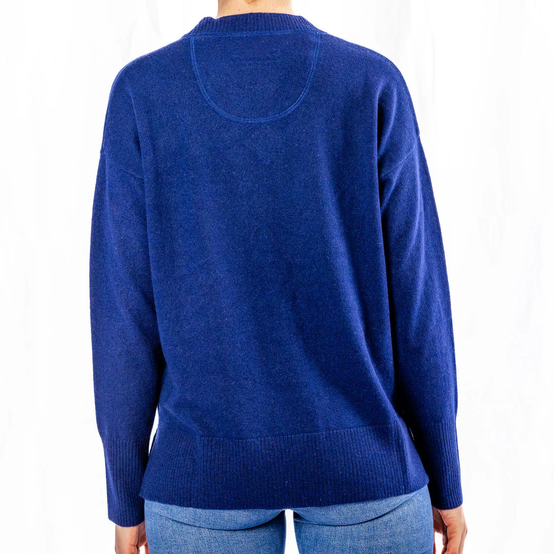 Bow | V Neck Jumper | Cashmere Merino | Ink