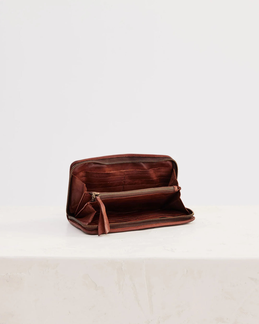 Juju | Braided Zip Wallet | Cognac