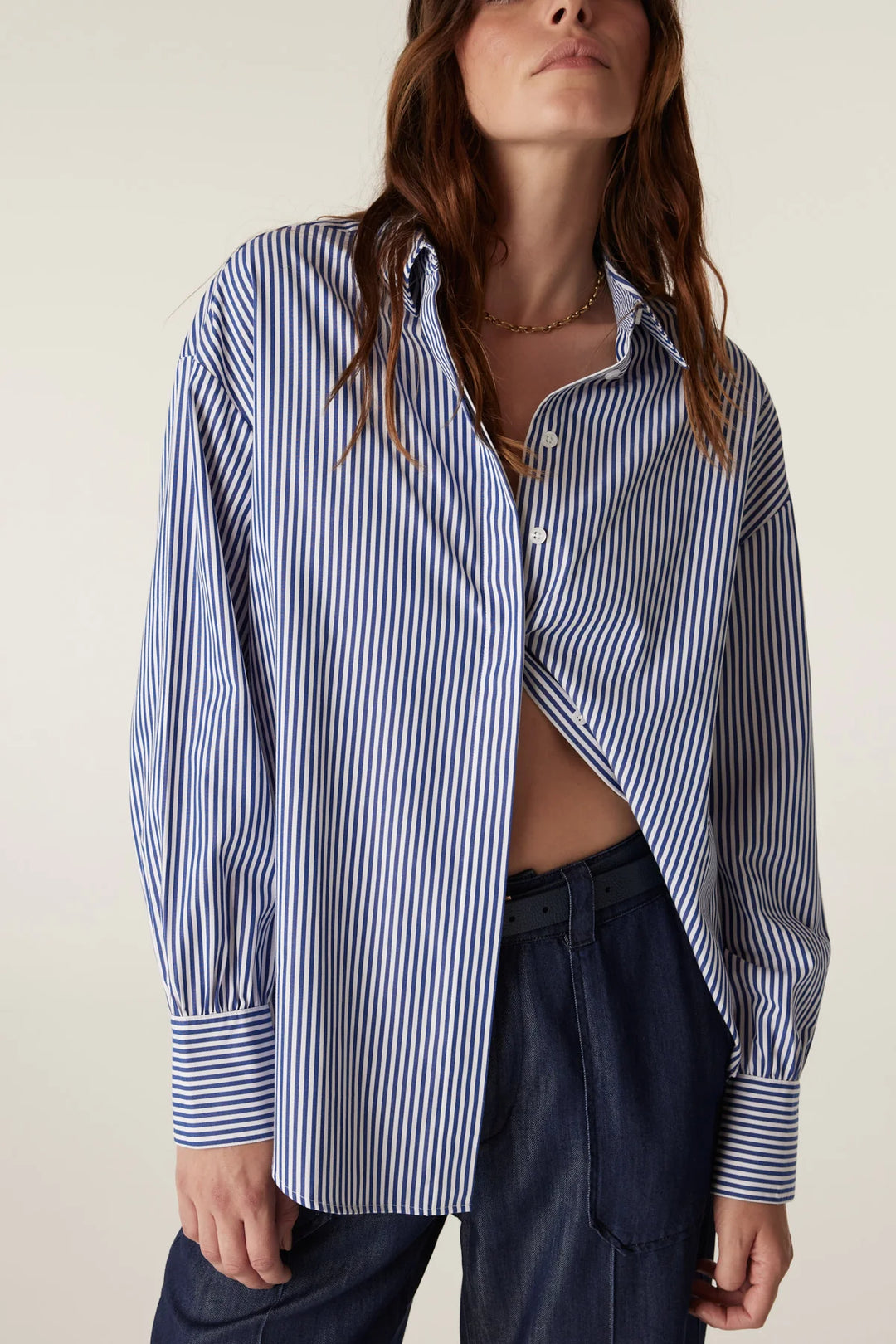 Cable | Boyfriend Shirt | Navy Stripe