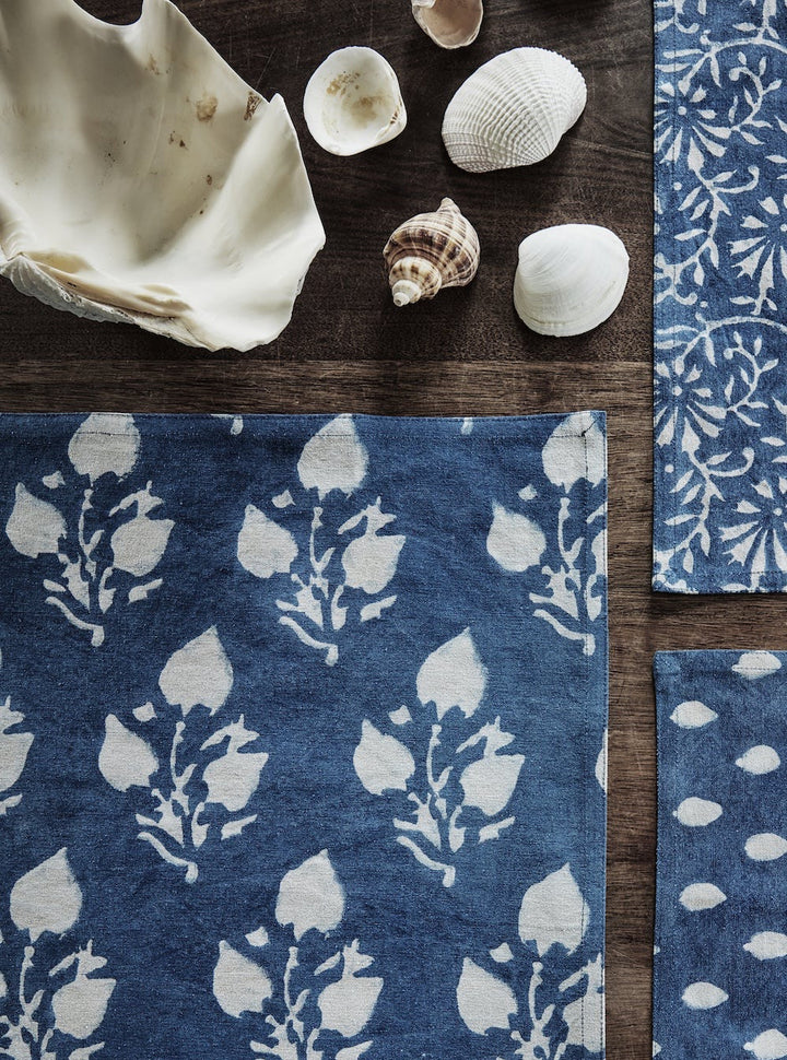 Indigo Leaf | SET OF 2 | Cotton Placemats-Suzie Anderson Home