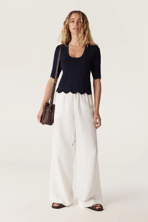 Cable | Crepe Scallop Top | Navy-Suzie Anderson Home