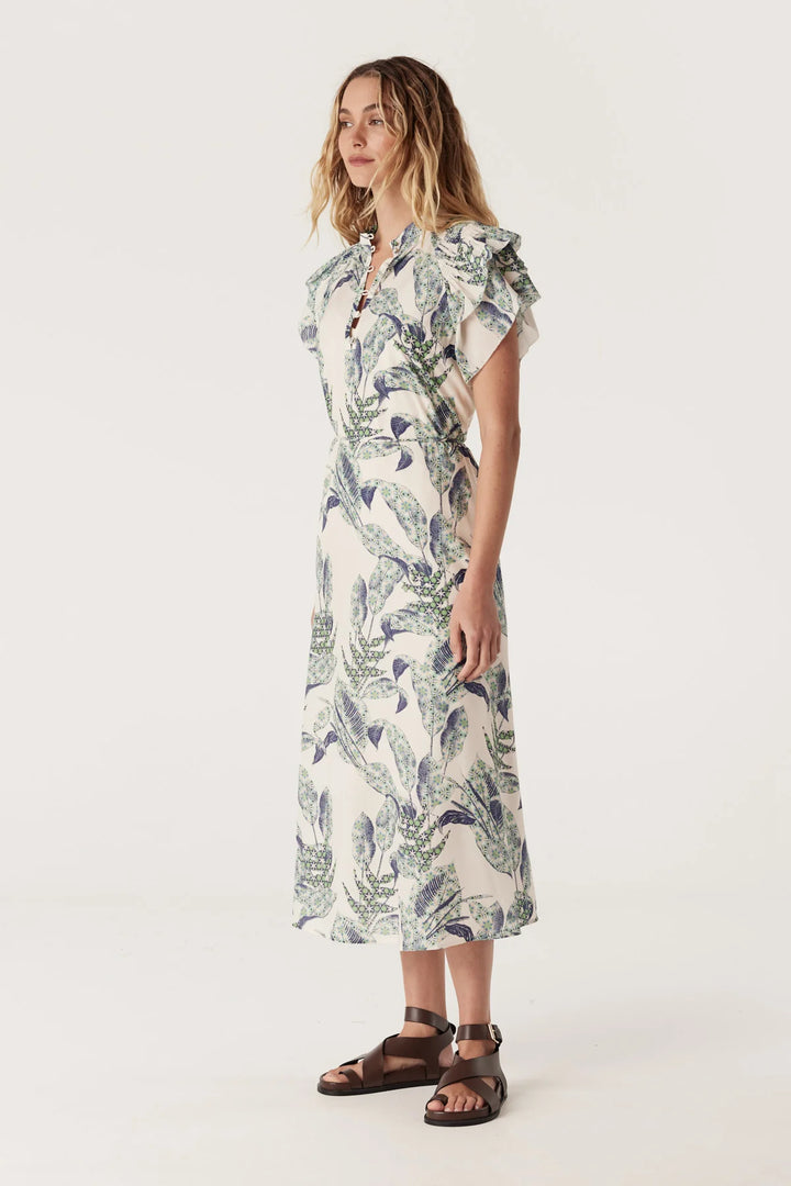 Cable | Paloma Frill Dress | Leaf Print