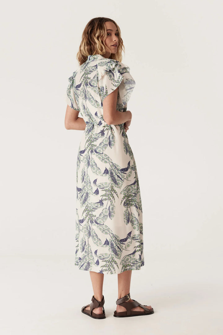 Cable | Paloma Frill Dress | Leaf Print