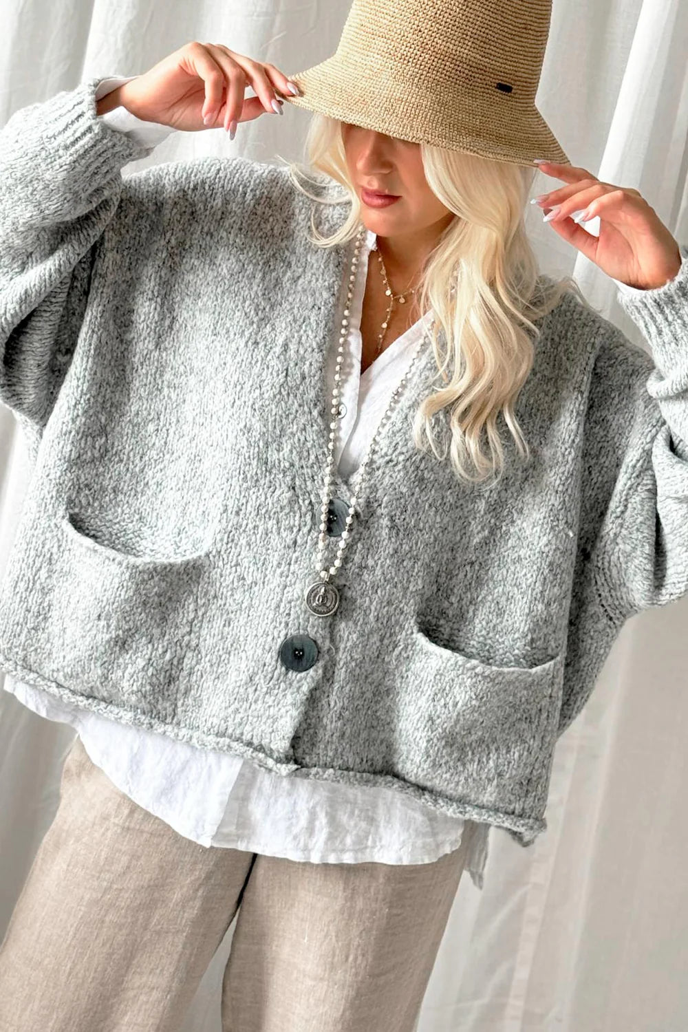 Bypias | Dash Cardigan | Pearl Grey