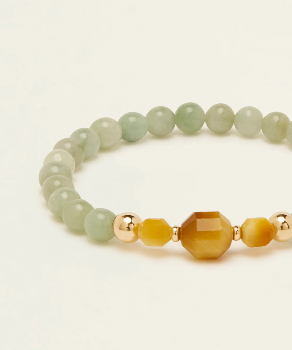 Spiritus | Jade Tiger Bracelet | Golden Tigers Eye, Burmese Jade-Suzie Anderson Home