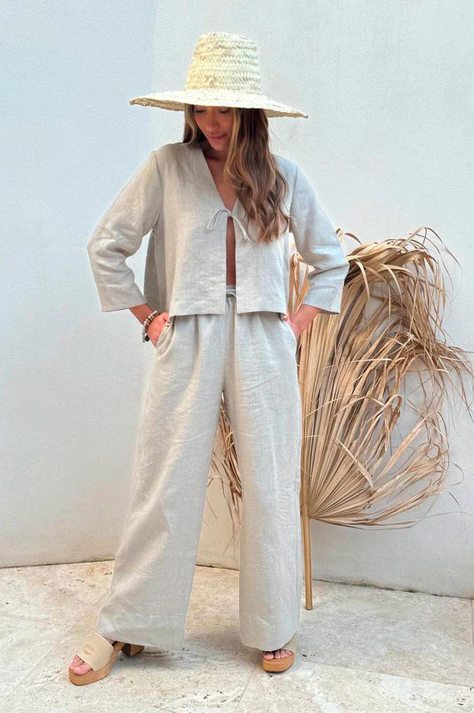 Bypias | Mallorca Linen Pant | Natural-Suzie Anderson Home