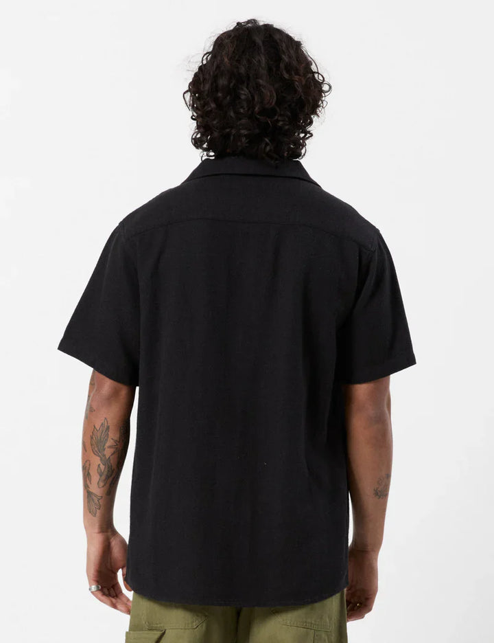 Simple | Waffle Short Sleeve Shirt | Black-Suzie Anderson Home