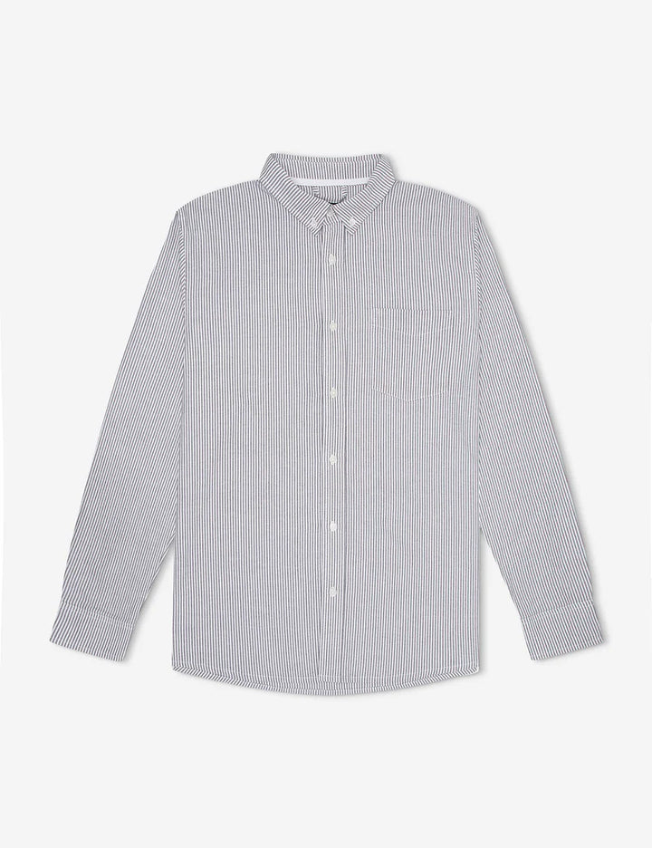 Simple | Oxford Long Sleeve Shirt | White Stripe-Suzie Anderson Home