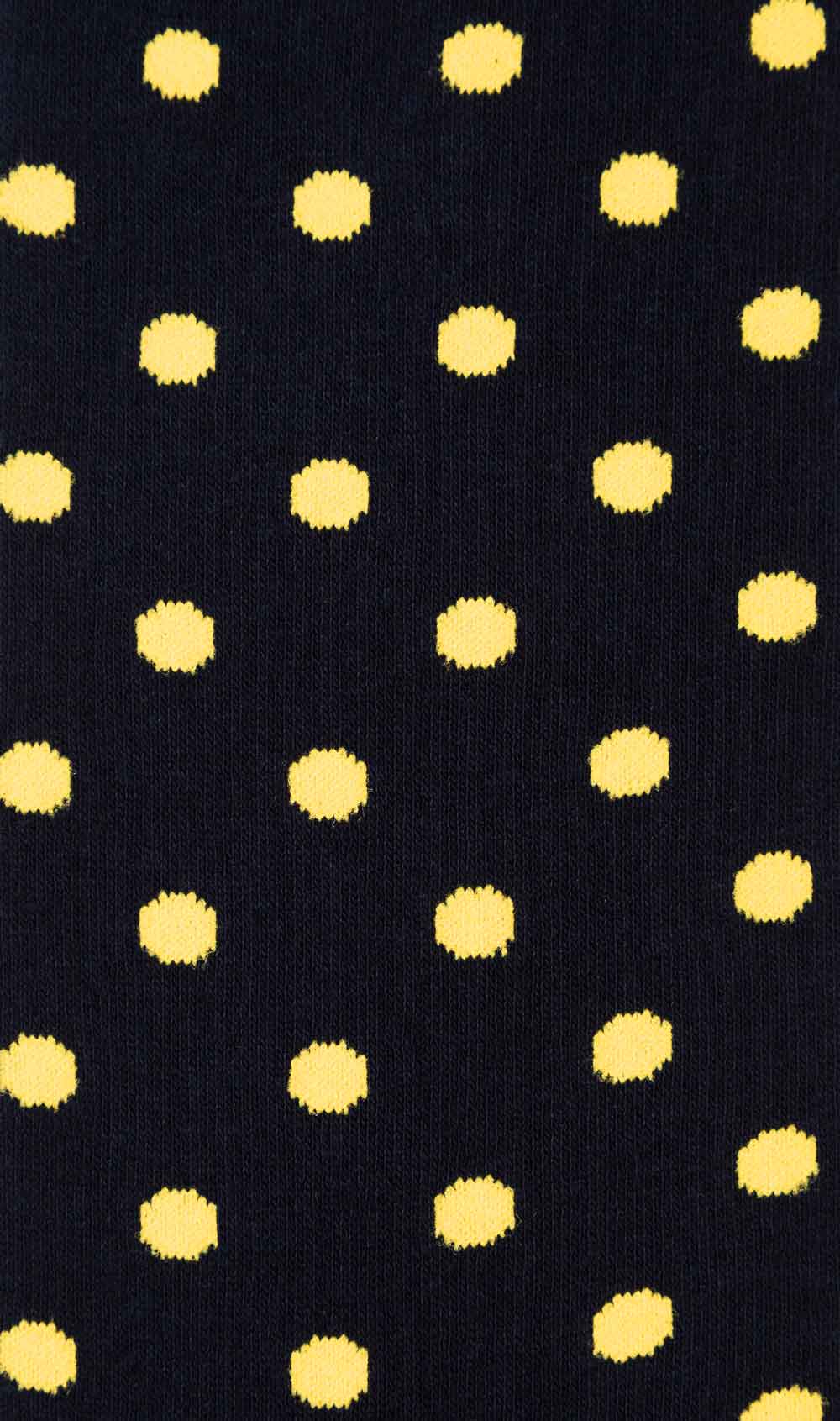 Midnight Blue on Yellow Dot Cotton Blend Socks-Suzie Anderson Home