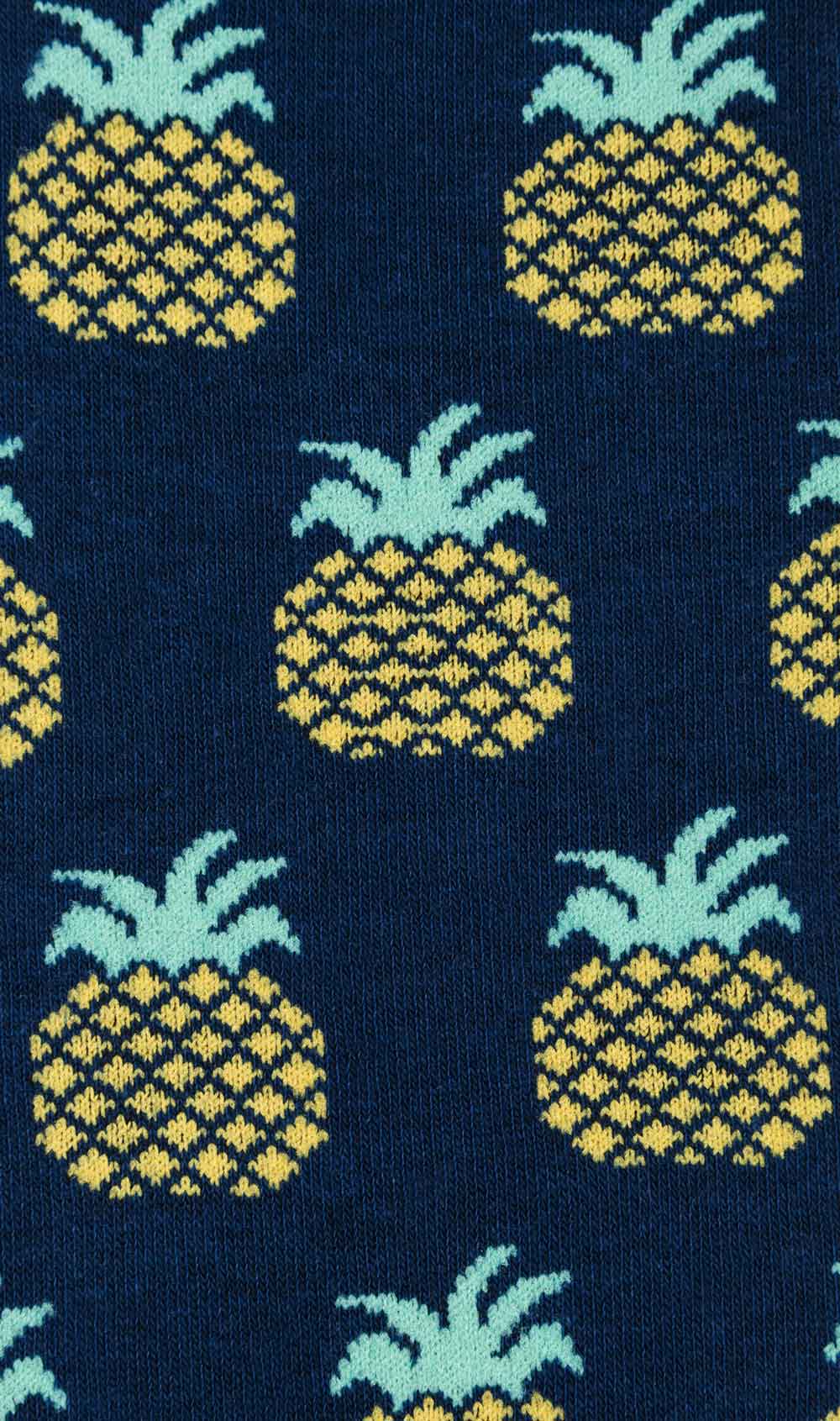 Blue Pineapple Cotton Blend Socks