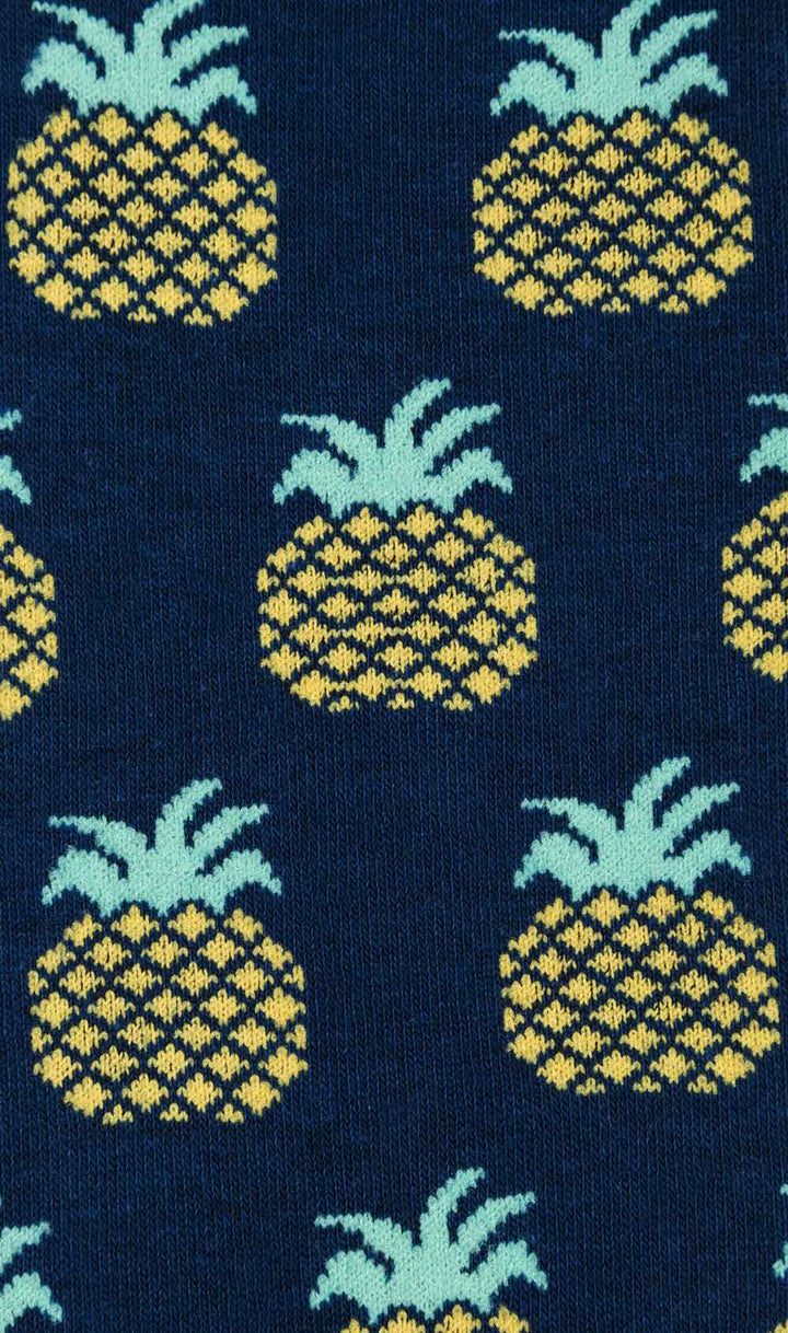 Blue Pineapple Cotton Blend Socks-Suzie Anderson Home