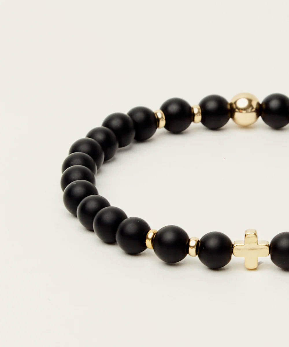 Spiritus | Sacred Strength Bracelet | Onyx w 14K Gold Plate