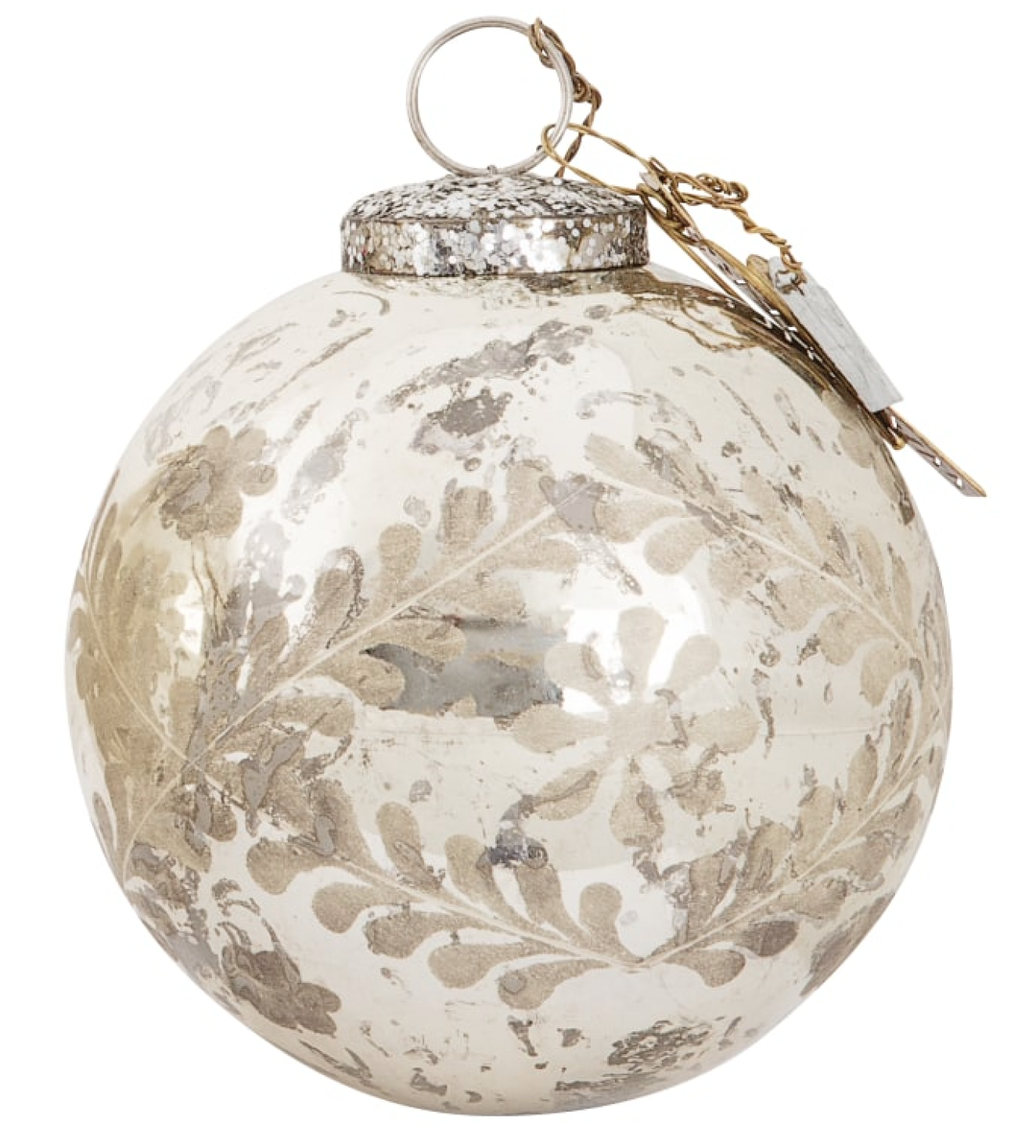 Nice Pattern Ball | Silver 10cm | Hanging Decoration-Suzie Anderson Home