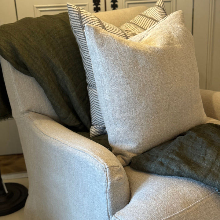 Cozette Armchair | Slip-Covered | Raffles St Tropez Natural Linen | Incl Scatter Cushion-Suzie Anderson Home