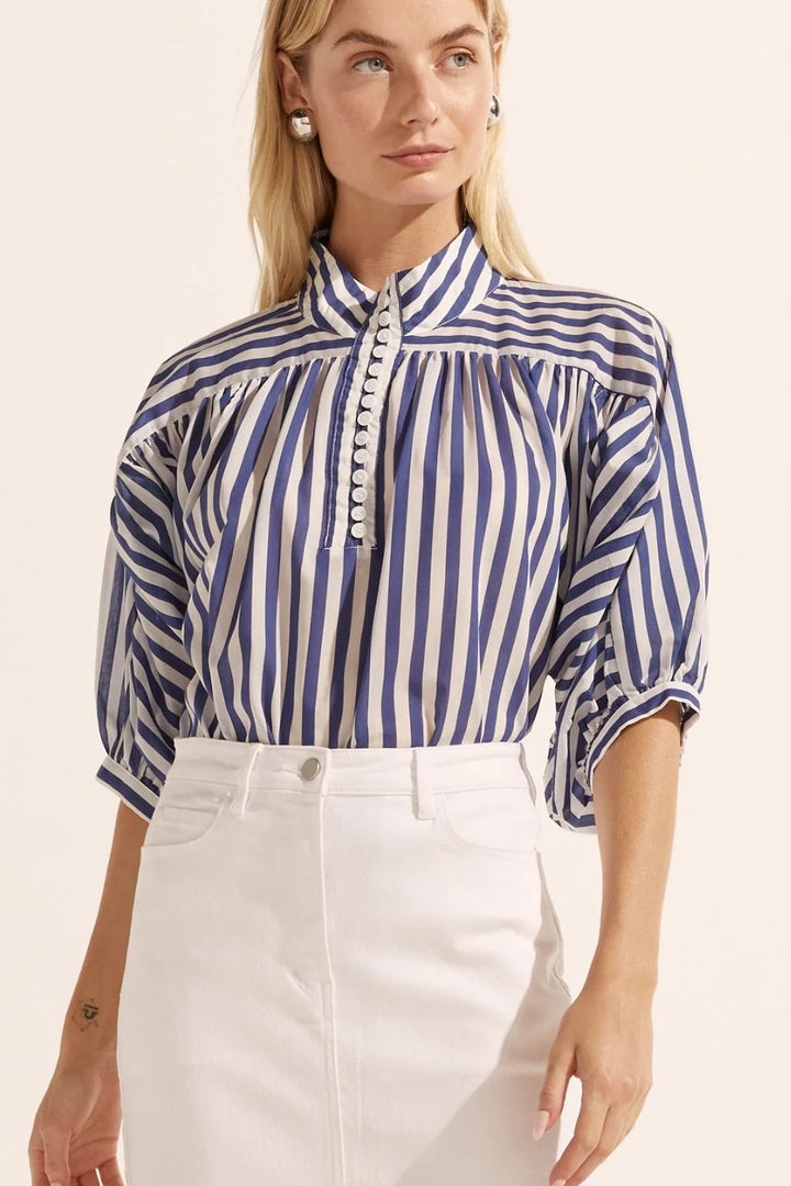 Zoe | Adage Top | Navy Stripe