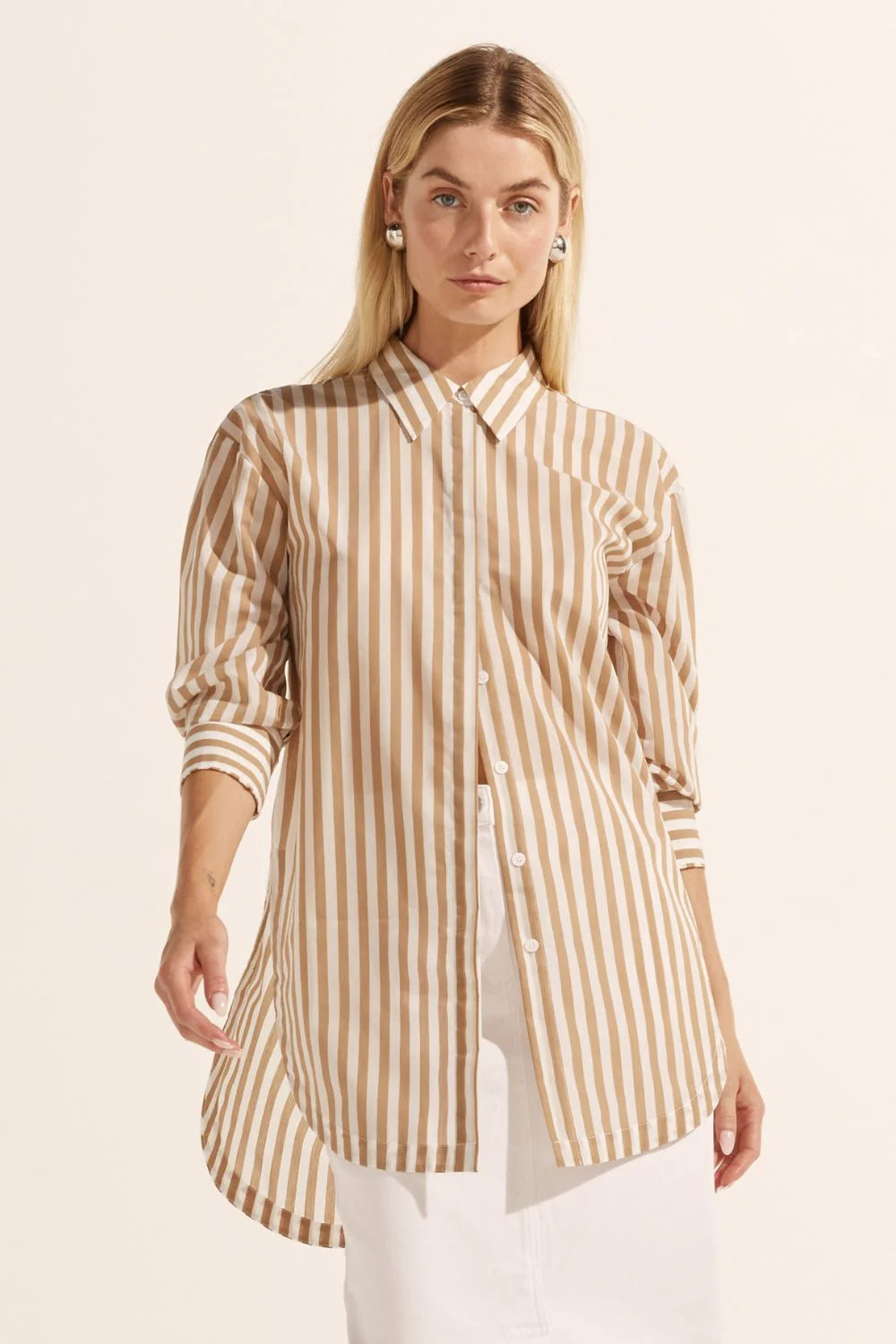 Zoe | Agile Top | Flax Stripe