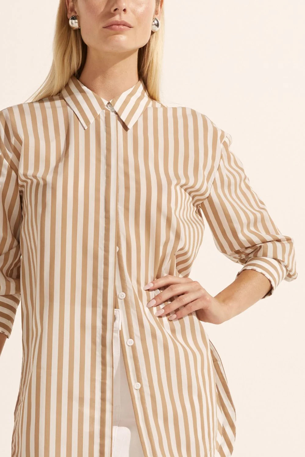 Zoe | Agile Top | Flax Stripe-Suzie Anderson Home