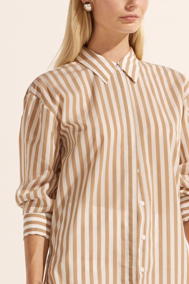 Zoe | Agile Top | Flax Stripe