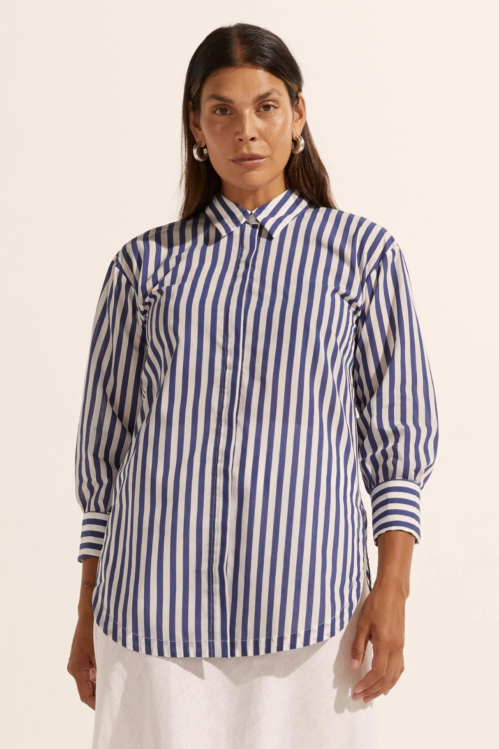 Zoe | Agile Top | Navy Stripe