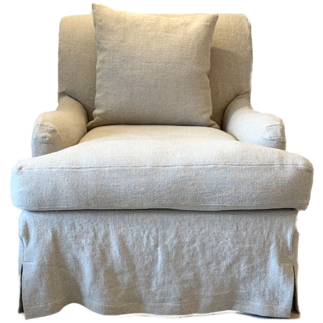 Cozette Armchair | Slip-Covered | Raffles St Tropez Natural Linen | Incl Scatter Cushion-Suzie Anderson Home