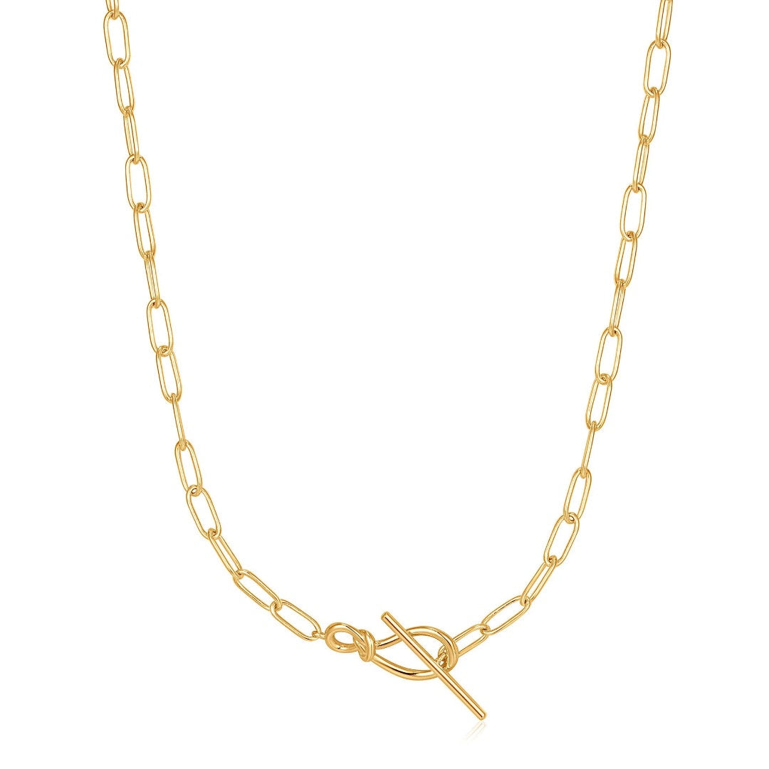 Ania | Forget Me Not Gold Knot Tbar Necklace-Suzie Anderson Home