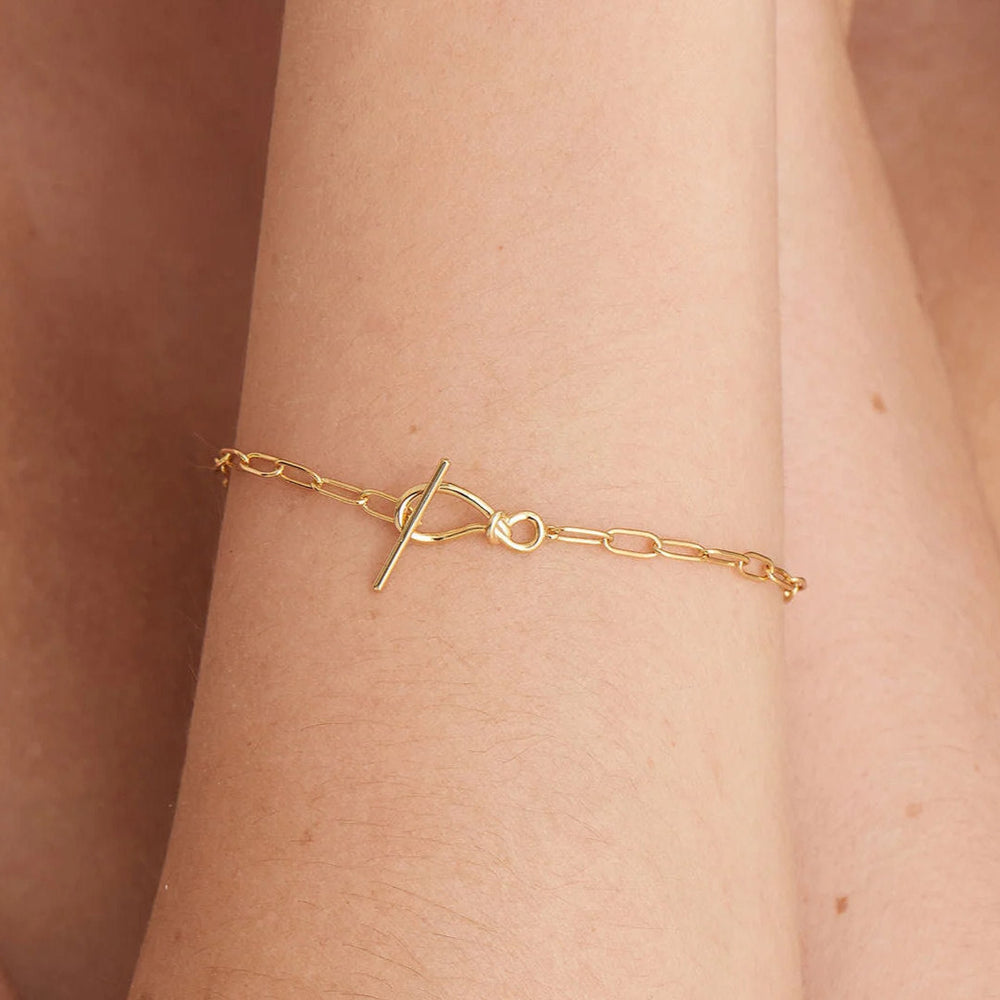 Ania | Forget Me Not Gold T-bar Bracelet-Suzie Anderson Home