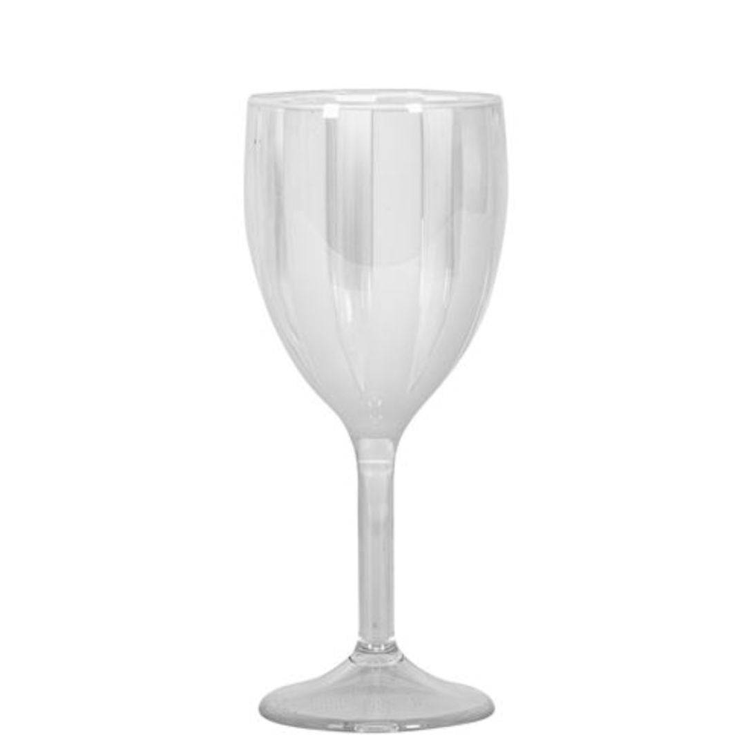 Antibes Acrylic White Stripe Wine Glass-Suzie Anderson Home