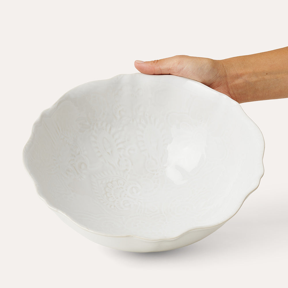 Arabesque Bowl | White-Suzie Anderson Home