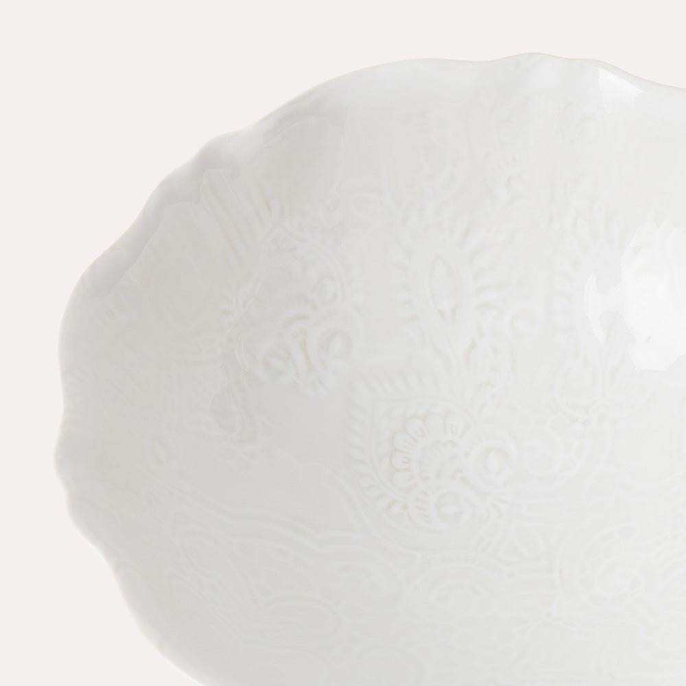 Arabesque Bowl | White-Suzie Anderson Home