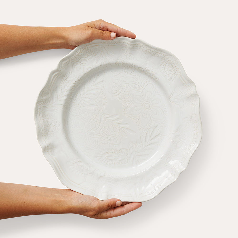 Arabesque Large Round Server | White-Suzie Anderson Home