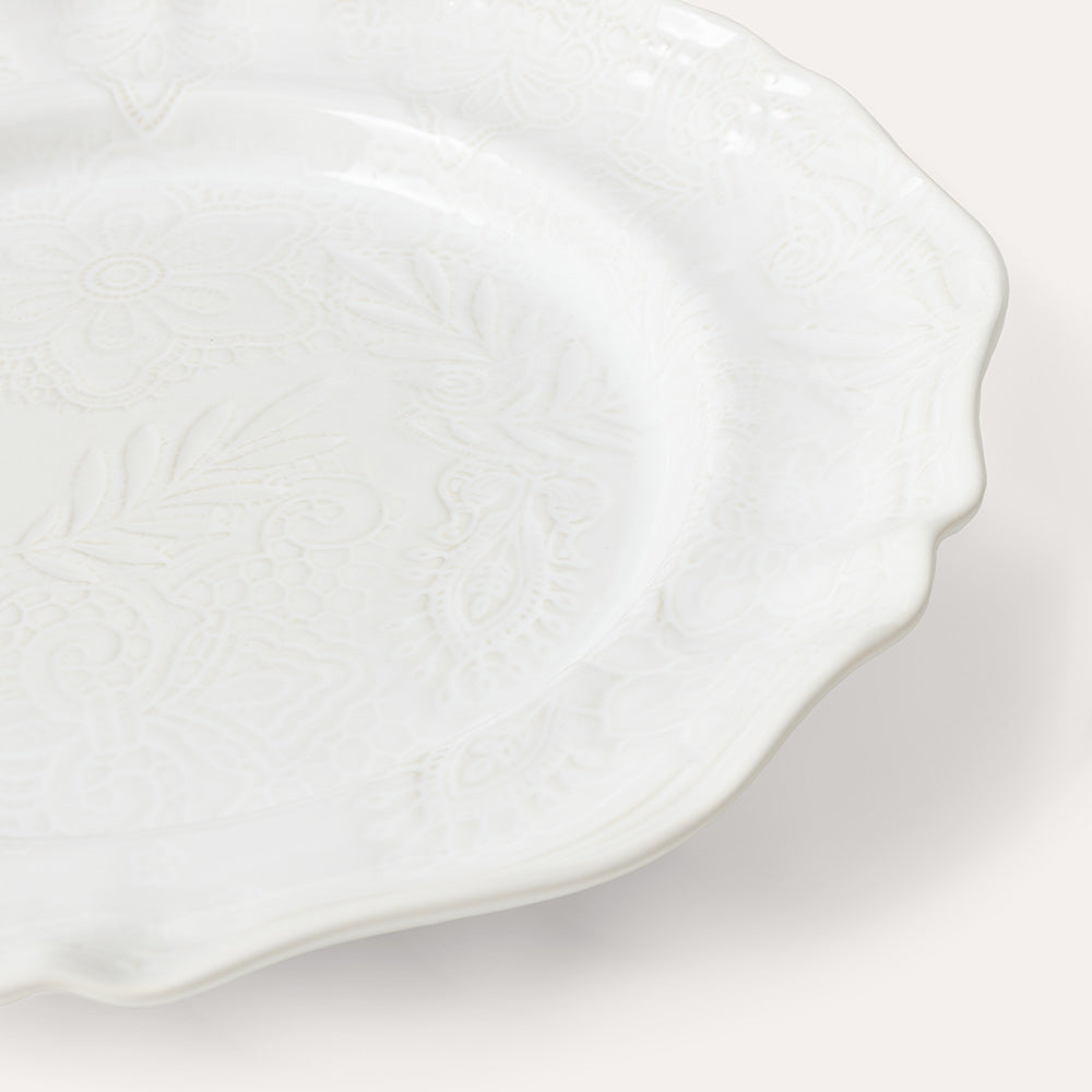 Arabesque Large Round Server | White-Suzie Anderson Home