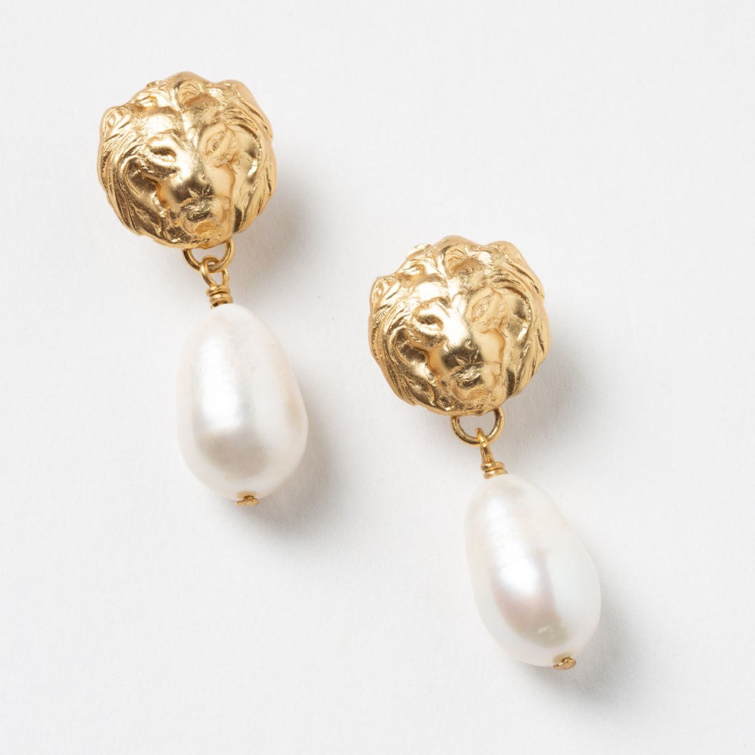 Audrey Earrings | 24K Gold Plate with Freshwater Pearl-Suzie Anderson Home