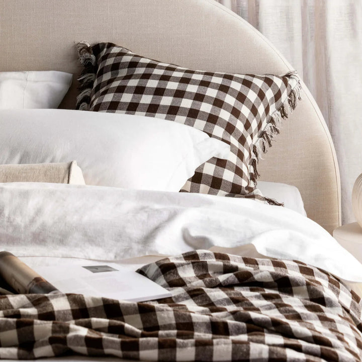 Ava Gingham Throw | 150 x 210cm | Chocolate-Suzie Anderson Home