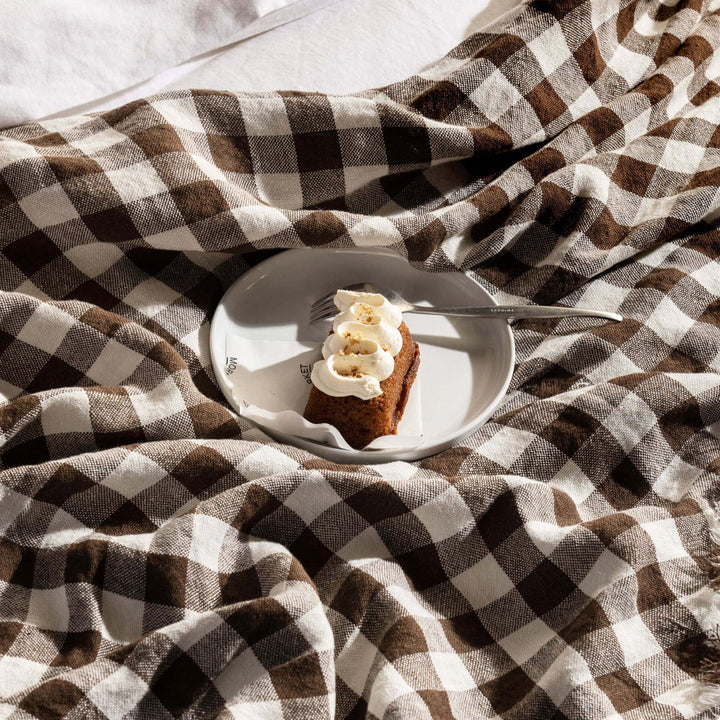 Ava Gingham Throw | 150 x 210cm | Chocolate-Suzie Anderson Home