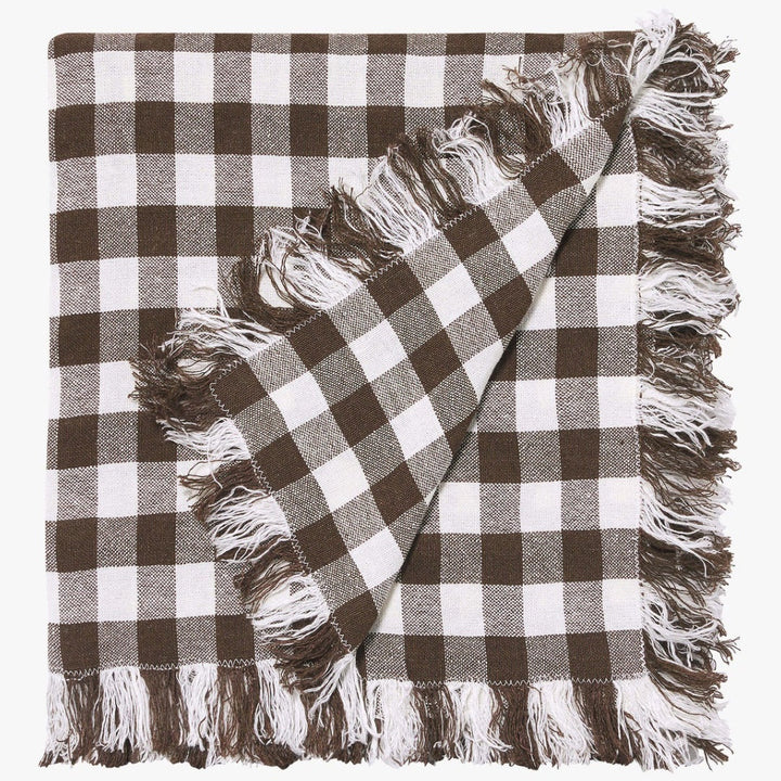 Ava Gingham Throw | 150 x 210cm | Chocolate-Suzie Anderson Home