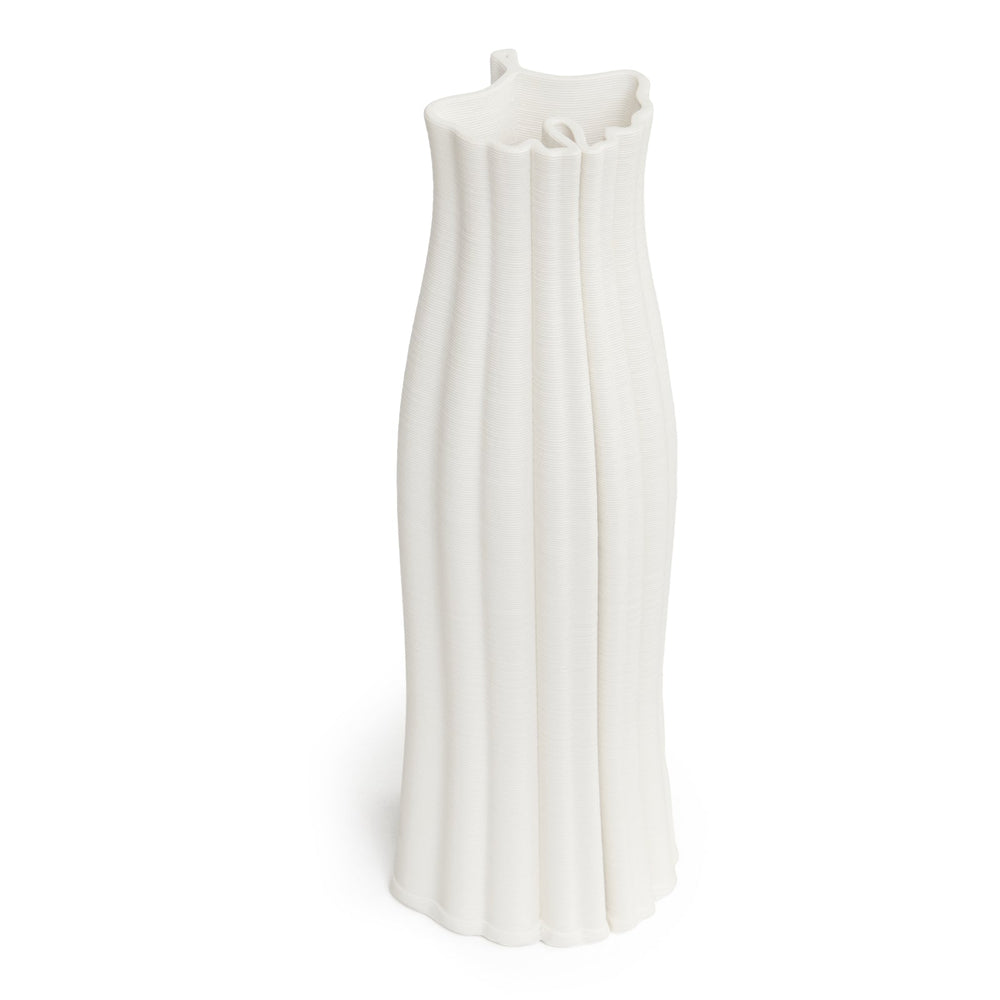 Ava White Vase Short | 28cm-Suzie Anderson Home