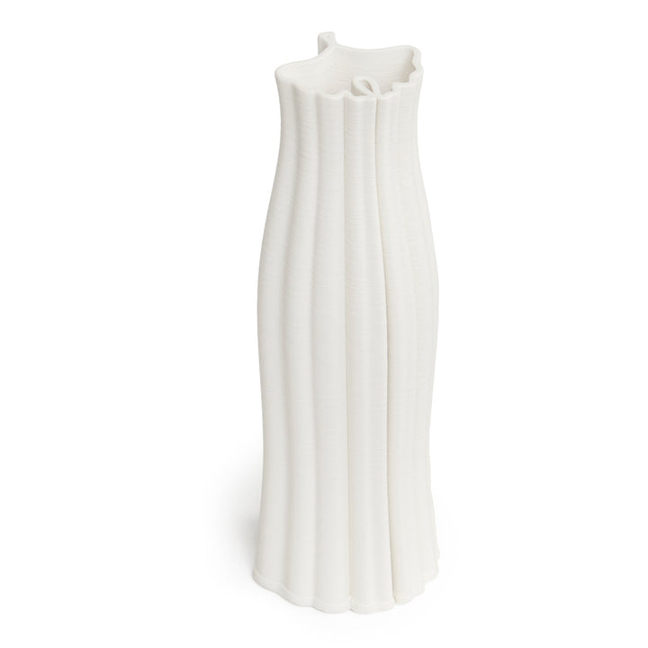 Ava White Vase Short | 28cm-Suzie Anderson Home