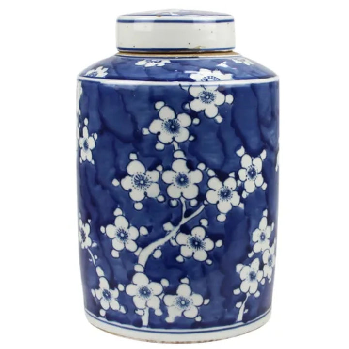 Suri Lidded Blue & White Porcelain Jar-Suzie Anderson Home