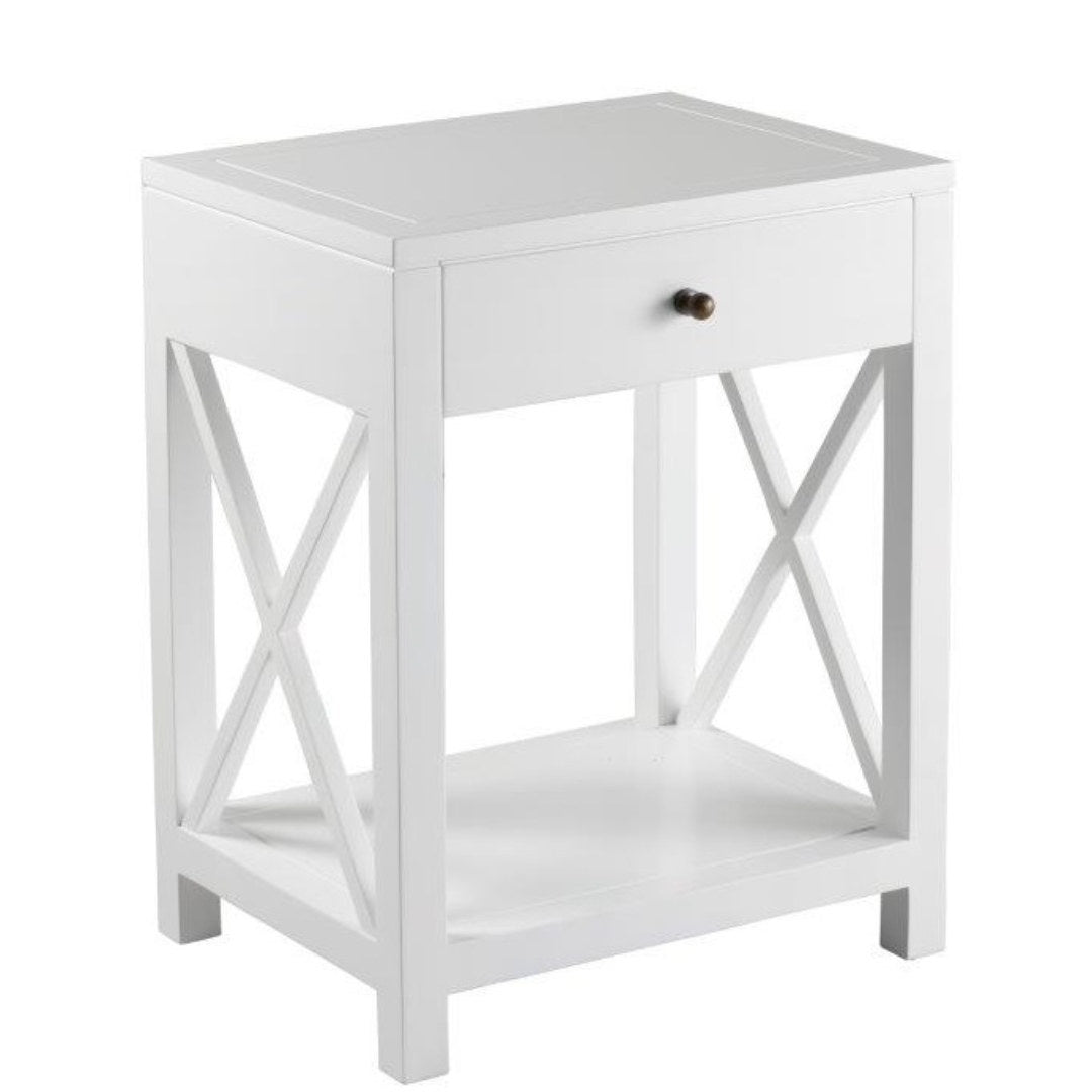 Barrenjoey Bedside Table | White | W50 x D40 x H65cm-Suzie Anderson Home